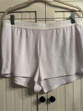 Juicy Couture Light White Embossed Logo Lounge Shorts
